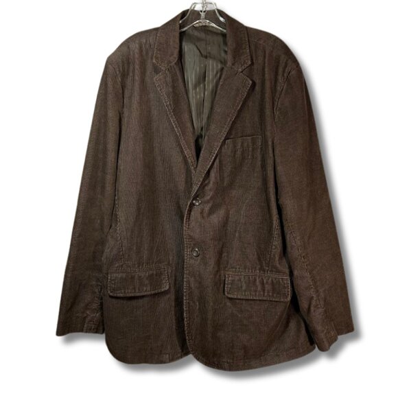 Old Navy Jacket Mens XL Brown Blazer Mocha Moose Coat Corduroy Academia Fisher - Picture 1 of 15
